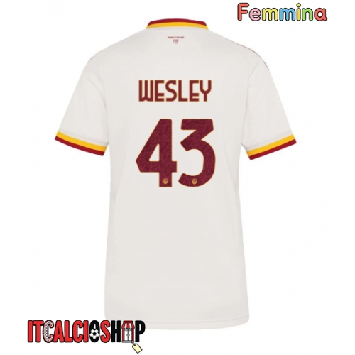 AS Roma Wesley Franca #43 Seconda Maglia Femmina 2026-27 Manica Corta